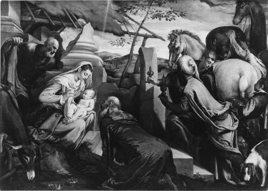 Francesco Bassano-154-Adorazione dei magi - Birmingham, The Barber Institute of Fine Arts